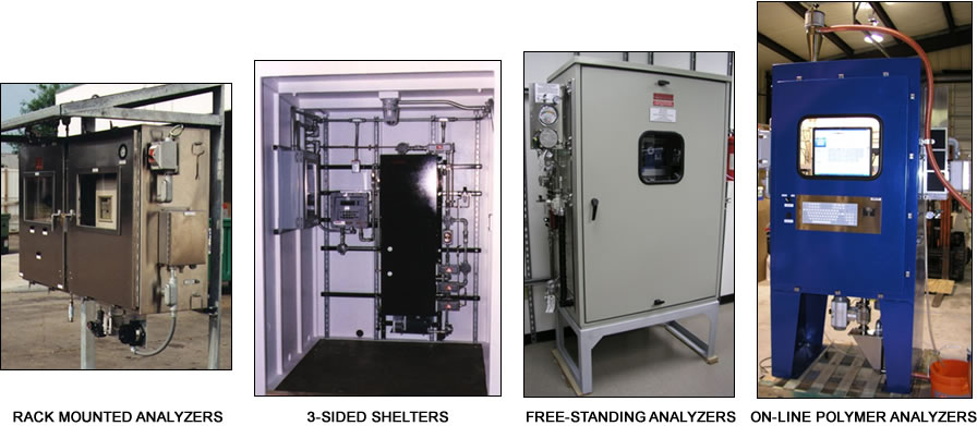 Southern Analytical Rack Mounted Analyzers, 3-Sided Shelters, Free-Standing Analyzers, and On-Line Polymer Analyzers